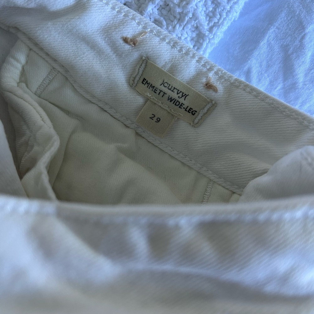 Madewell Curvy Emmett Wide Leg White Jeans - Picture 4 of 4